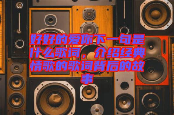 好好的愛你下一句是什么歌詞，介紹經(jīng)典情歌的歌詞背后的故事