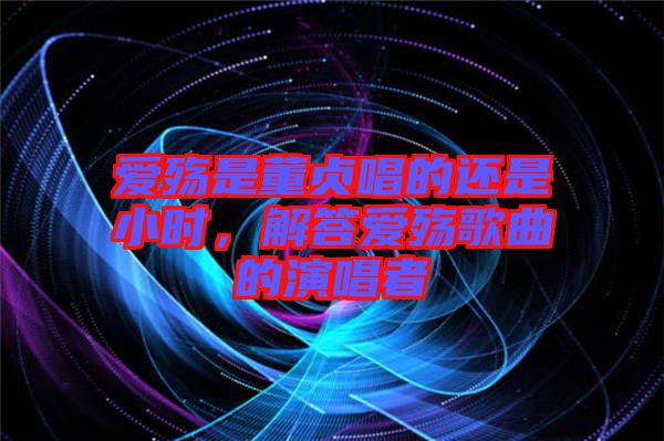 愛殤是董貞唱的還是小時，解答愛殤歌曲的演唱者
